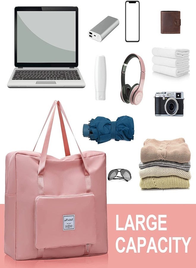 TECH LOGO ELECTRONICS Travel Bags for Women, Duffle Bags for Women Luggage, Foldable Vanity Traveling Bag, Waterproof Hand Bag for Ladies Personal Items (PINK) - Image 3